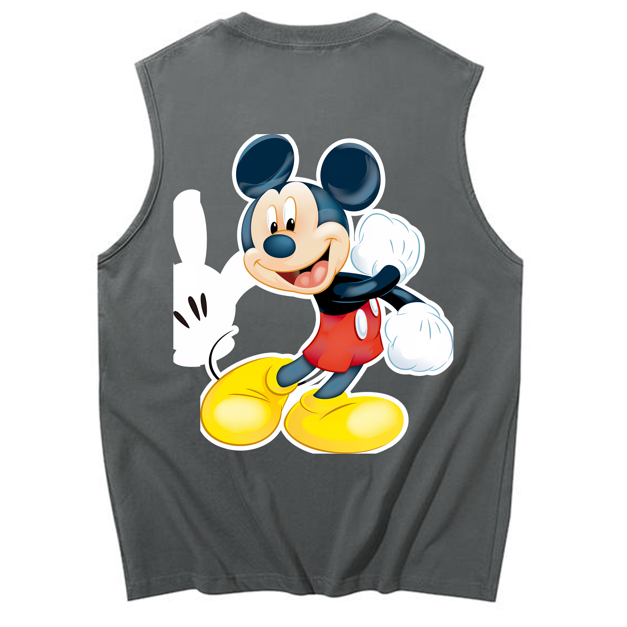ミッキーマウス Mickey Mouse コットン100％タンクトップ（背面プリント）